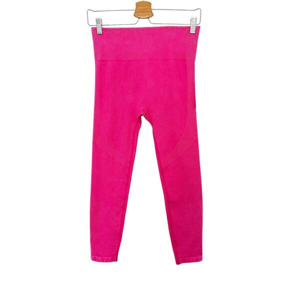 NWT JoyLab Ribbed 7/8 Length Leggings Hot Pink Size M Athleisure Workout - Picture 1 of 7